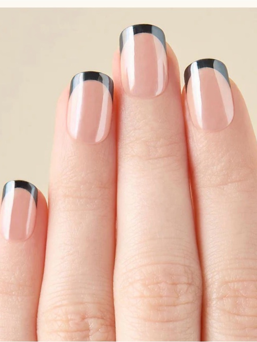 Kleo Kolor Black French Tip Press-On Nails